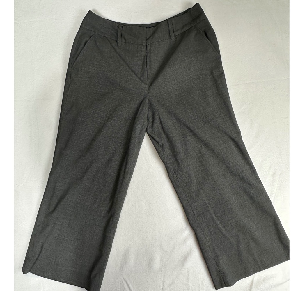 Larry Levine Stretch Gray Cropped Pants Career Casual Women's Size 8